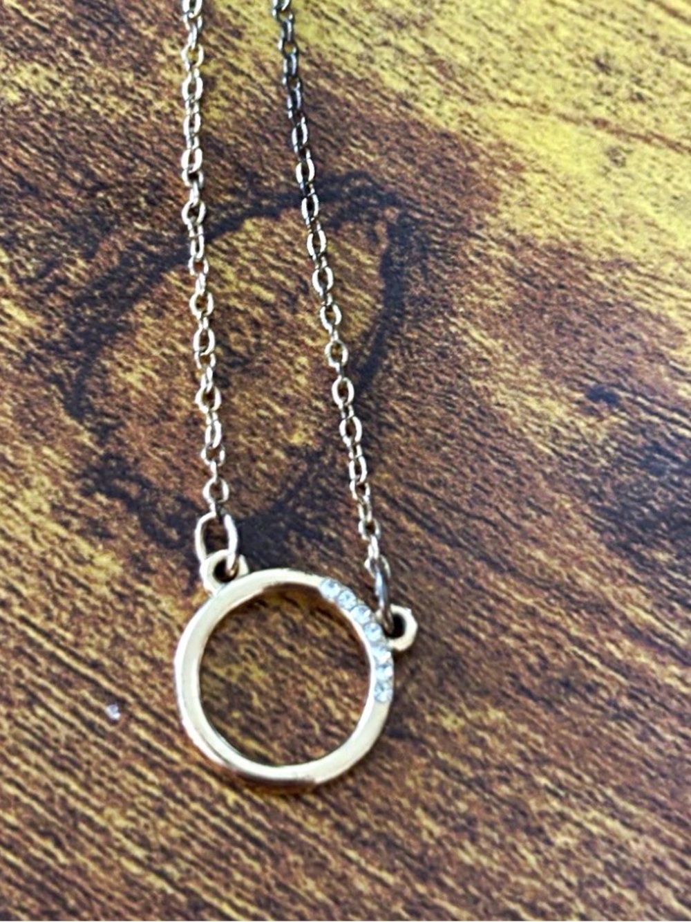 Gold Circle Pendant Necklace with Accent Stones #minimalist